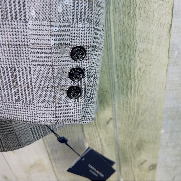 Tommy Hilfiger Size 10 Clear Palette Mixed Patter Black/Gray/White Jacket - Picture 4 of 14